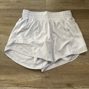 lululemon hotty hot high rise lined short 4" pastel blue